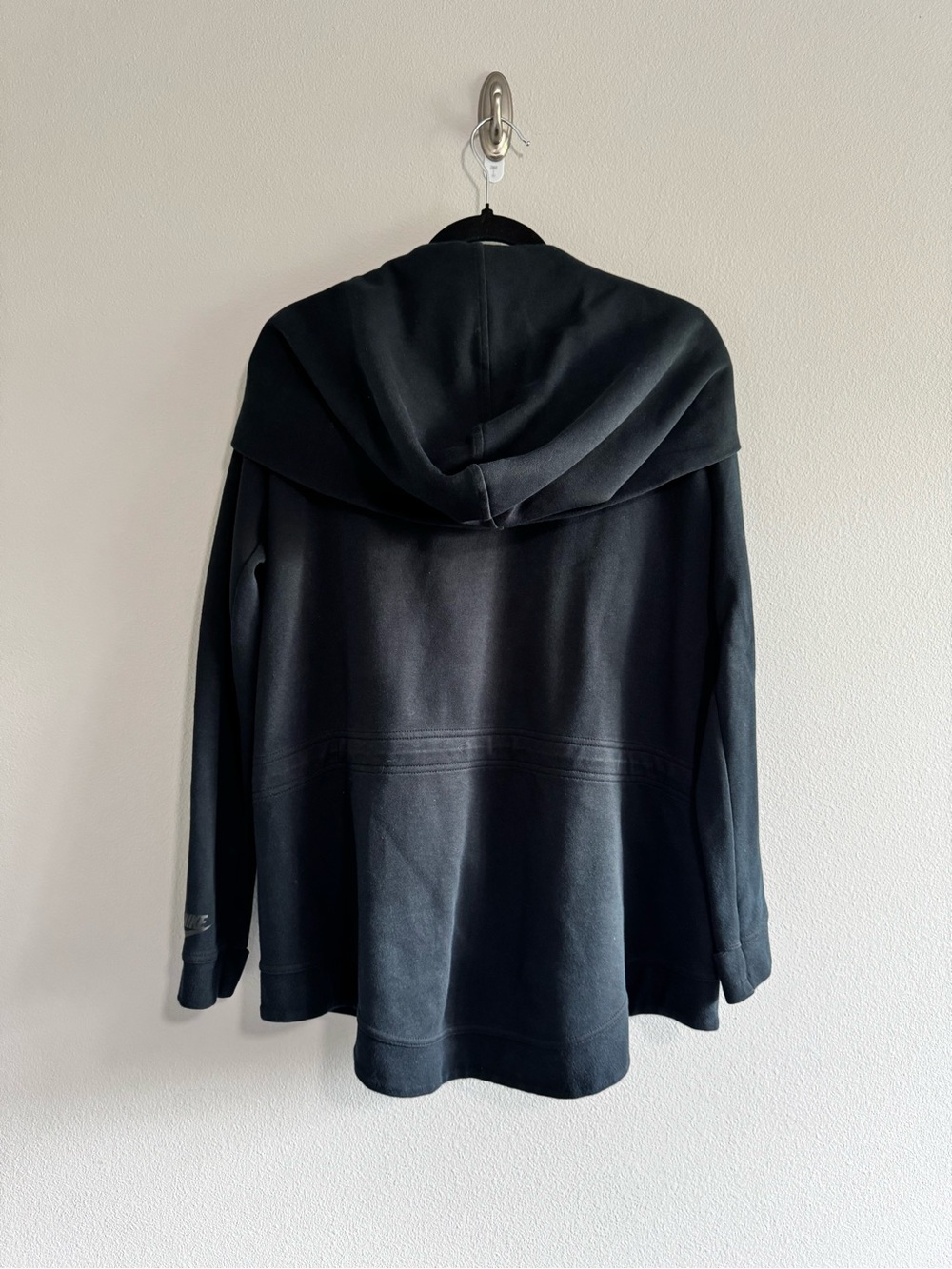 Nike Women's Black Open-Front Hooded Bomber Jacket - Picture 6 of 6